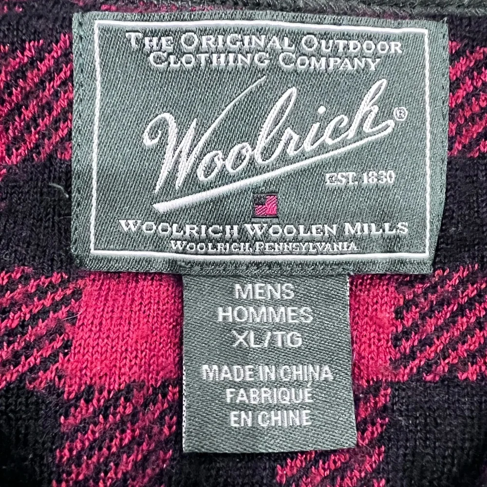 Woolrich Vintage Quarter Zip-Up Sweater Lamb & Merino Wool Blend Unisex